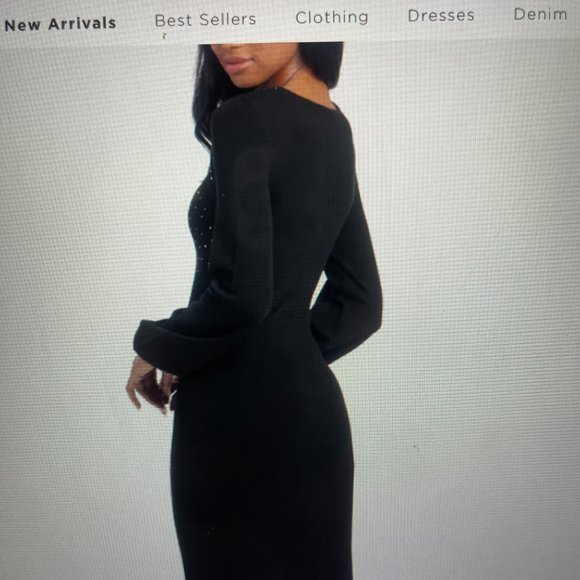 BEBE Black Sweater Dress with Keyhole cut out. Size Medium - Picture 6 of 6